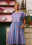 Nancybird</p>Tathra Woven Dress</p>(Raspberry Stripe)