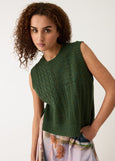Nancybird</p>Billie Cable Vest</p>(Cypress Green)