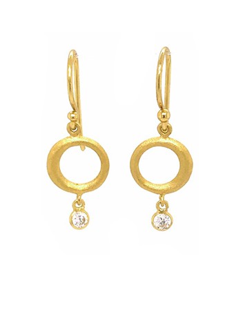 Mae</p>Circle Drop Earring</p>(Gold Plated Sterling Silver)