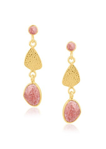Mae</p>Quartz Drop Earring</p>(Gold Plated)