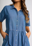 Knewe</p>Olympus Dress</p>(Washed Blue)