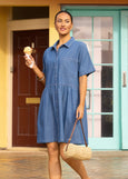 Knewe</p>Olympus Dress</p>(Washed Blue)