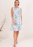 See Saw</p>Sleeveless Shift Dress</p>(Botanica Print)