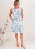 See Saw</p>Sleeveless Shift Dress</p>(Botanica Print)