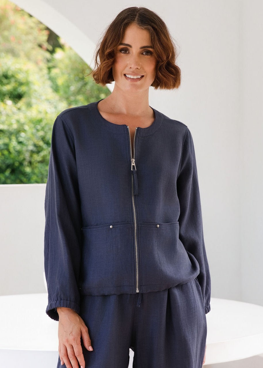 See Saw</p>Zip Jacket</p>(Navy)