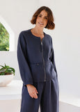 See Saw</p>Zip Jacket</p>(Navy)