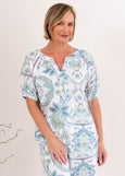 See Saw</p>Lace Trim Top</p>(Botanica Print)
