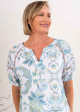 See Saw</p>Lace Trim Top</p>(Botanica Print)