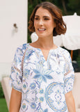 See Saw</p>Lace Trim Top</p>(Botanica Print)