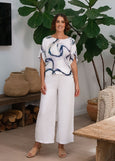 See Saw</p>Envelope Sleeve Top</p>(Riverstone Print)