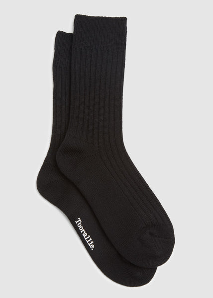 Toorallie</p>Ribbed Merino Sock</p>(Black)