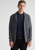 SALE  |  Toorallie</p>Ribbed Shawl Collar Cardigan</p>(Charcoal Mix)
