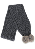 Lothlorian</p>Cable Possum Pom Pom Scarf</p>(available in more colours)