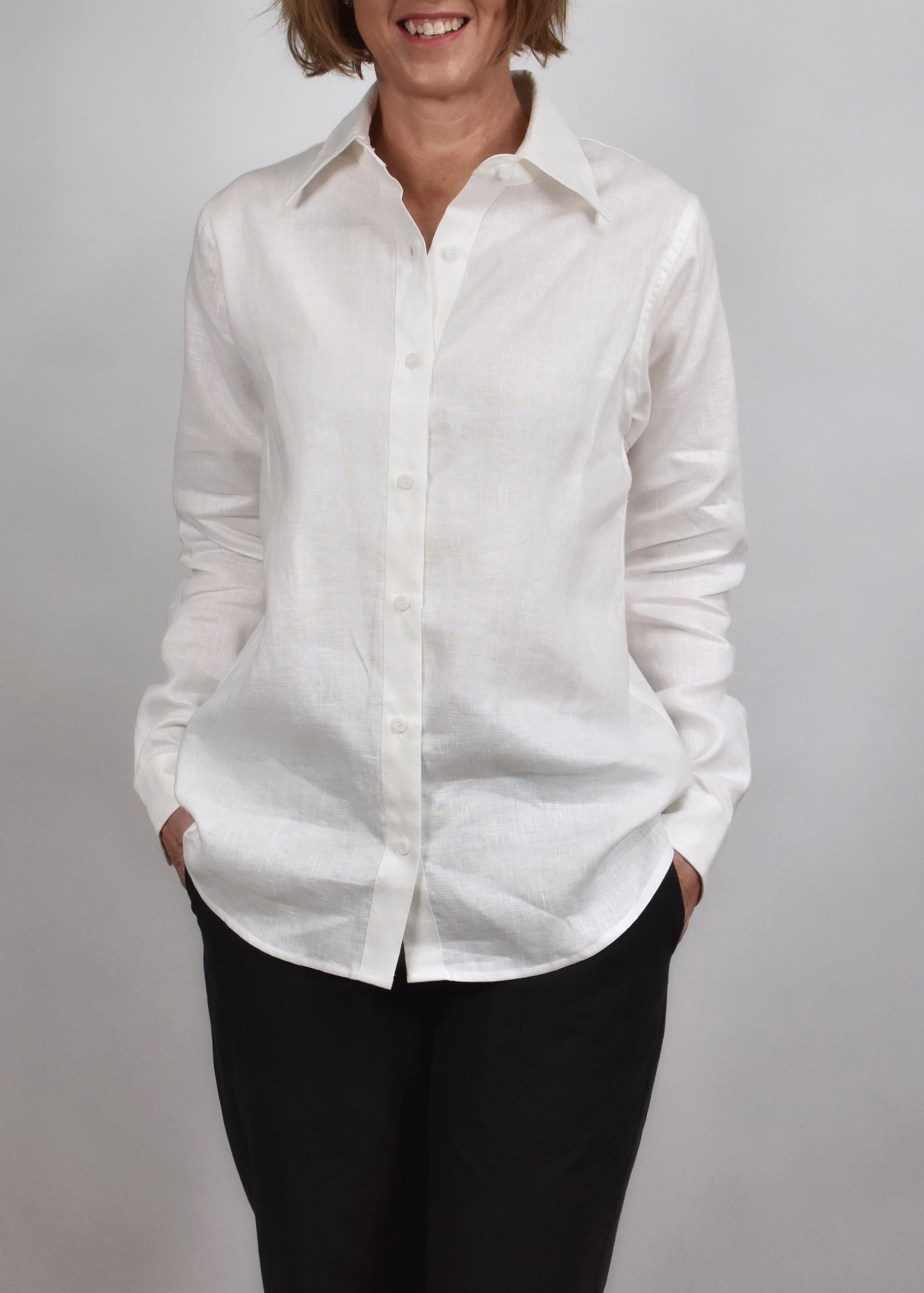 Frankie & Mae</p>Helene Shirt</p>(White Linen)