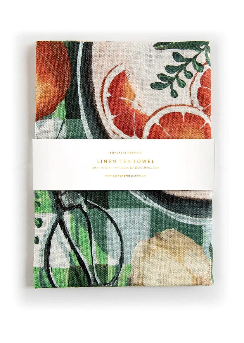 Bespoke Letterpress</p>Tea Towel</p>(Oranges)