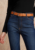Toorallie</p>Womens Leather Belt</p>(Tan, Black)
